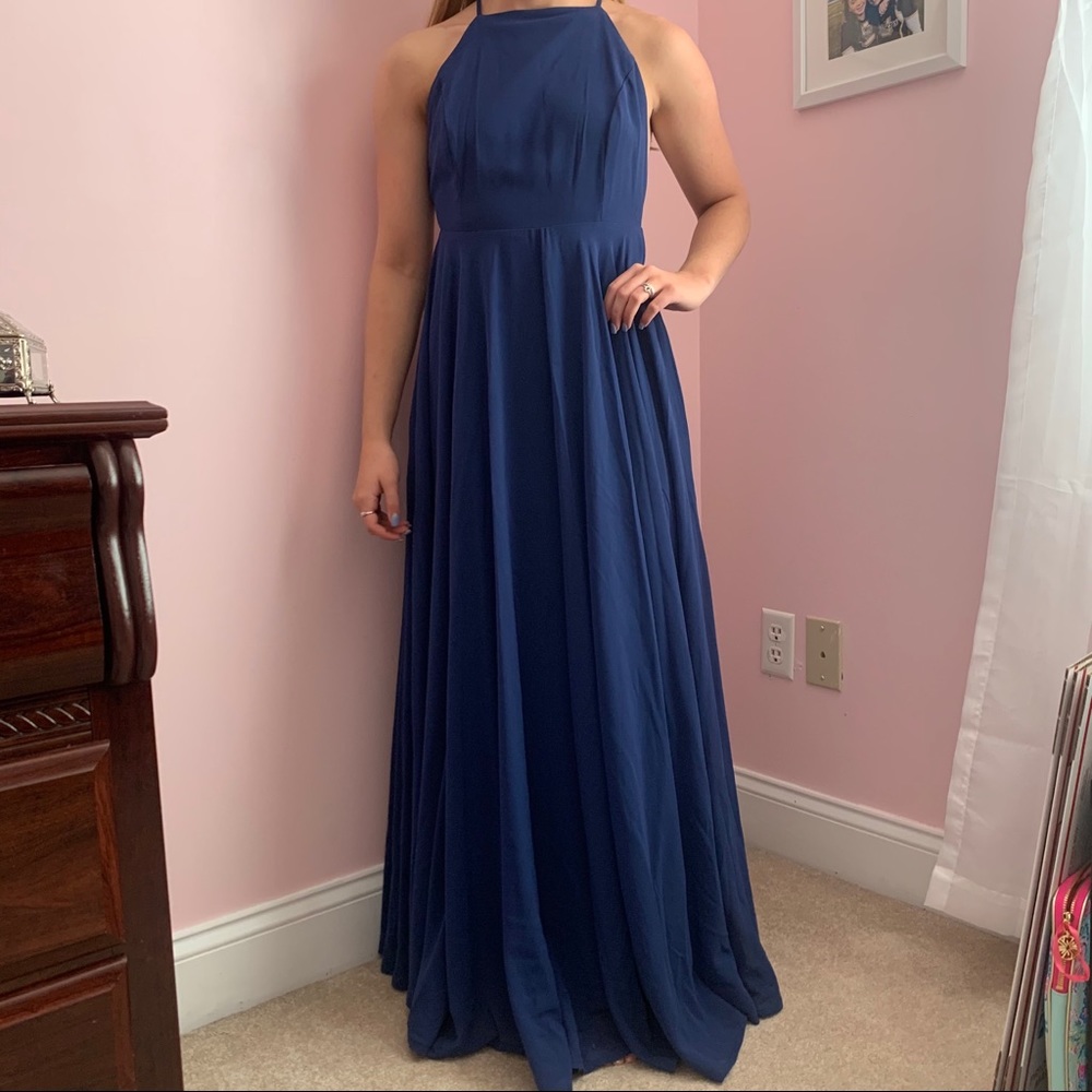 Lulu’s Navy Blue Long Flowy Dress